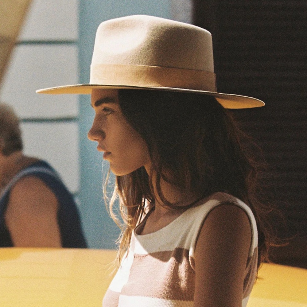 Lack Of Color Tan Wide-Brim Hat